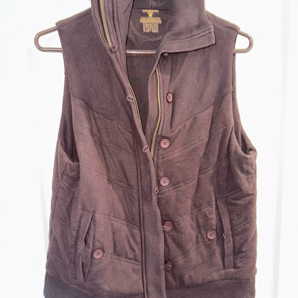 Jones New York Sport Women's Brown Quilted Vest Medium